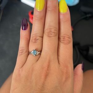 10k Kay jewelers blue Topaz Diamond Ring